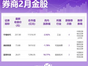 券商2月金股出炉：这些股获力挺，看好消费、科技等方向