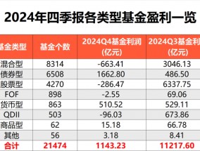 去年四季度基金利润超1100亿元，全年赚1.28万亿元